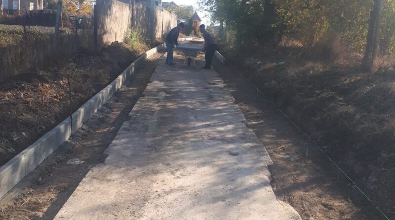 Примэрия возобновила дорожные работы по безымянному переулку от улицы Димитрова до улицы Крупская. Средства для продолжения работ были доведены решением сельского Совета из остатков дорожного фонда. На данном этапе идут работы по установке дорожных бордюров и укладки брусчатки для расширения дорожного полотна.